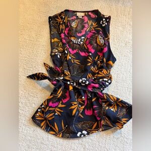 A New Day Black Floral Sleeveless Blouse